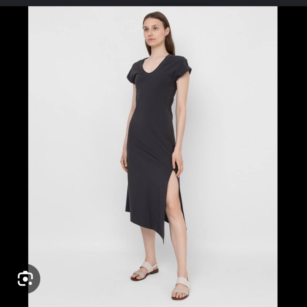 🐲💙 Brunello Cucinello V-Neck Short Sleeve Asymmetric Hem Dress